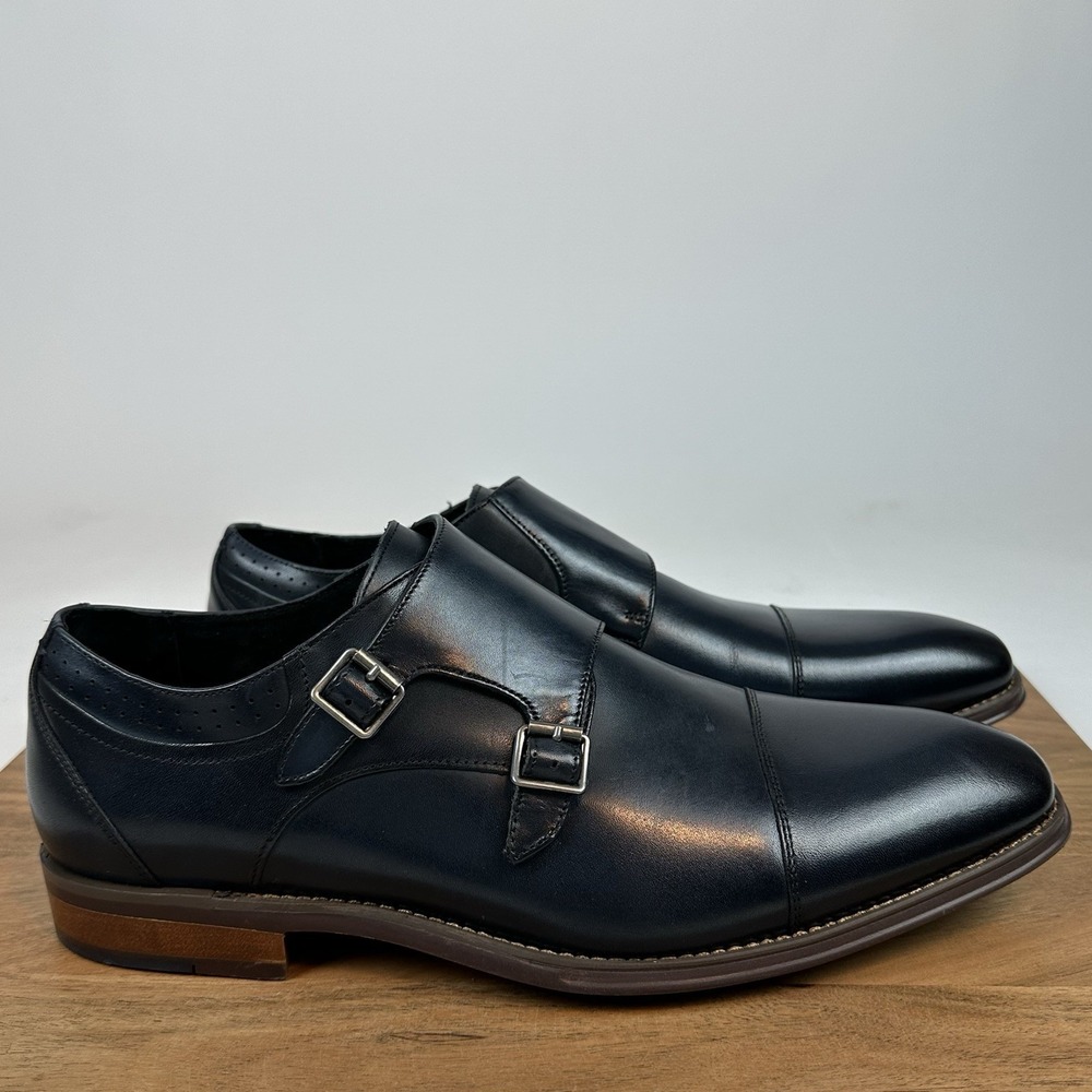 New Mens Stacy Adams Bayne Slip On Leather Black‎ Shoes Dress Shoes Size 10.5 D
